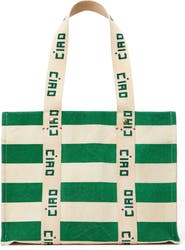 Clare V. Noemie Stripe Cotton Canvas Tote