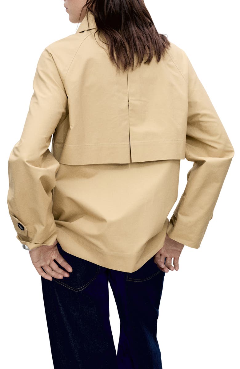 MANGO Crop Cotton Trench Coat, Alternate, color,