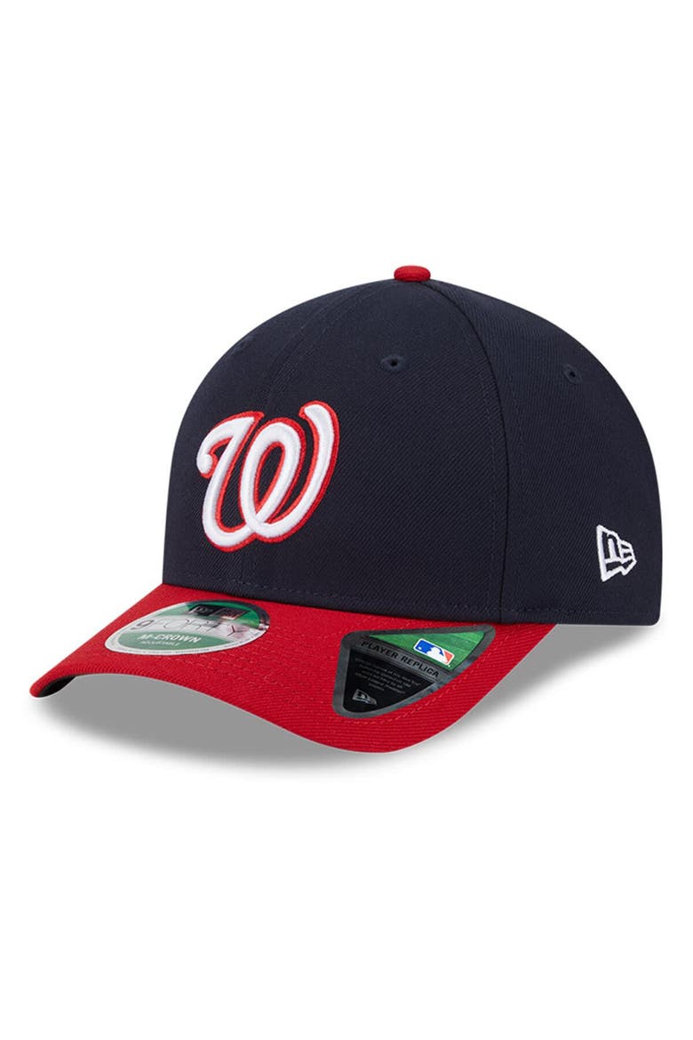 Men's New Era  Navy Washington Nationals Player Replica 9FORTY Adjustable Hat, Main, color, Navy