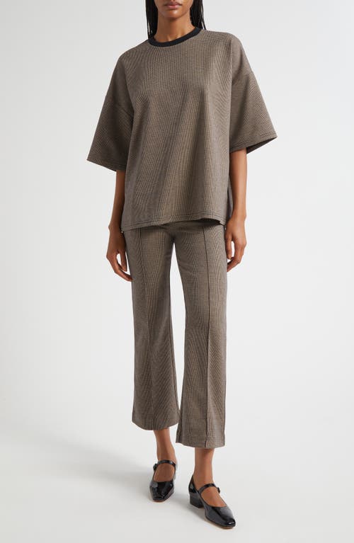 Staud Capsule Houndstooth Top In Burgundy