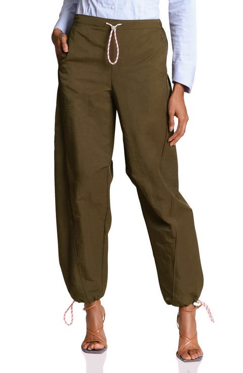 Drawcord Barrel Leg Pants