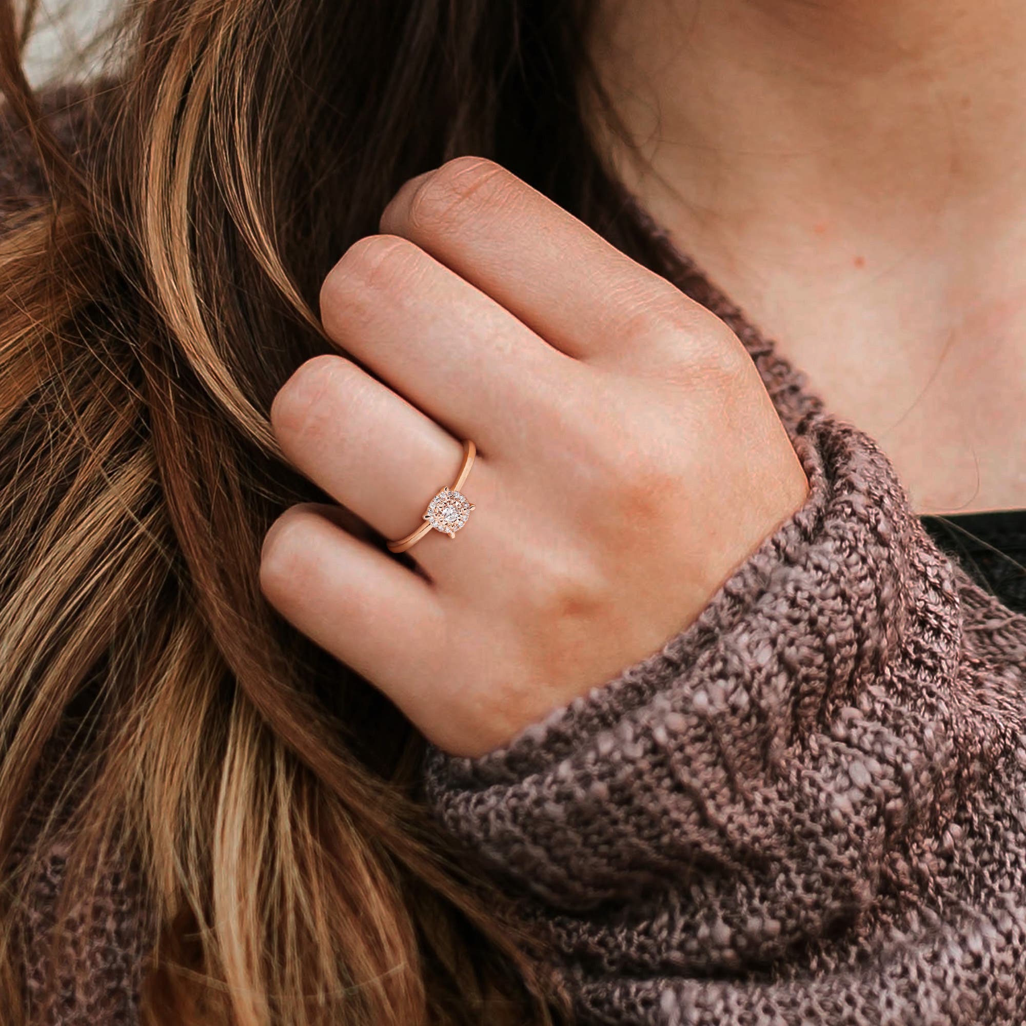 Julianna B. Lab-Grown Diamond Promise Ring 14k Rose Gold (Women ...