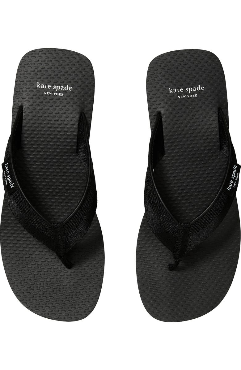 Kate Spade New York sam icon platform wedge flip flop, Alternate, color, Black