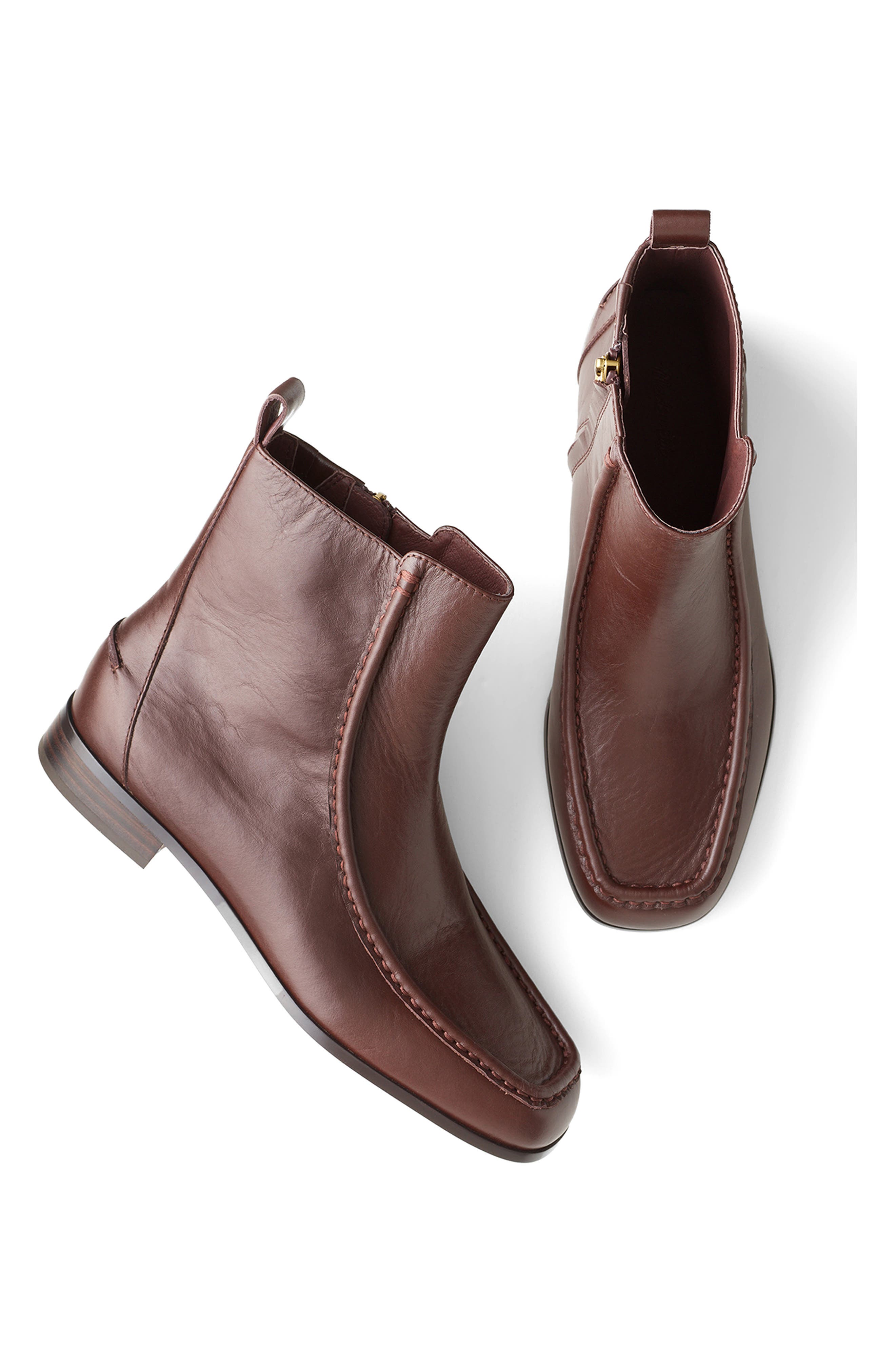 Rayna Leather Loafer Boot, Alternate, color, CHOCOLATE RAISIN