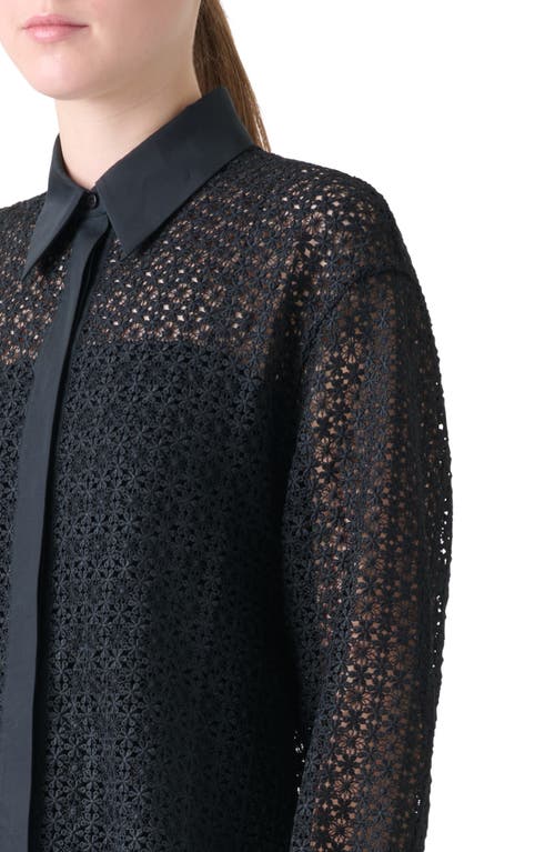 Akris Punto Daisy Guipure Button-up Shirt