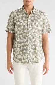 14th & Union Palms Linen & Cotton Button-Up Shirt