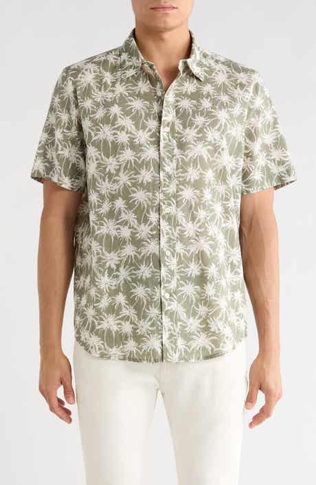 14th & Union Palms Linen & Cotton Button-Up Shirt