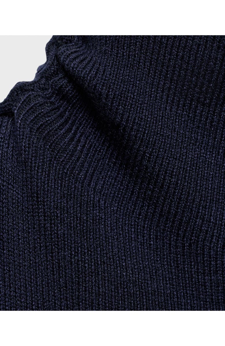 MANGO Ruched Off the Shoulder Sweater, Alternate, color, Navy