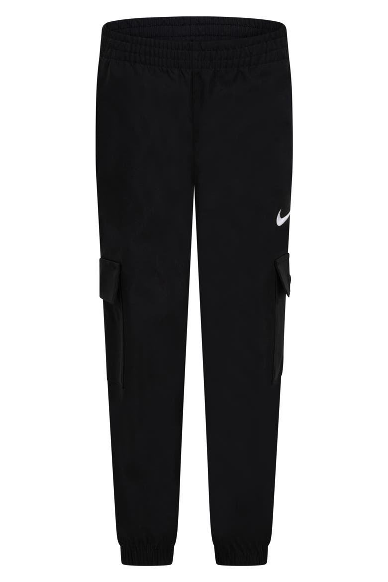 Kids' Water Repellent Cargo Joggers, Main, color, BLACK