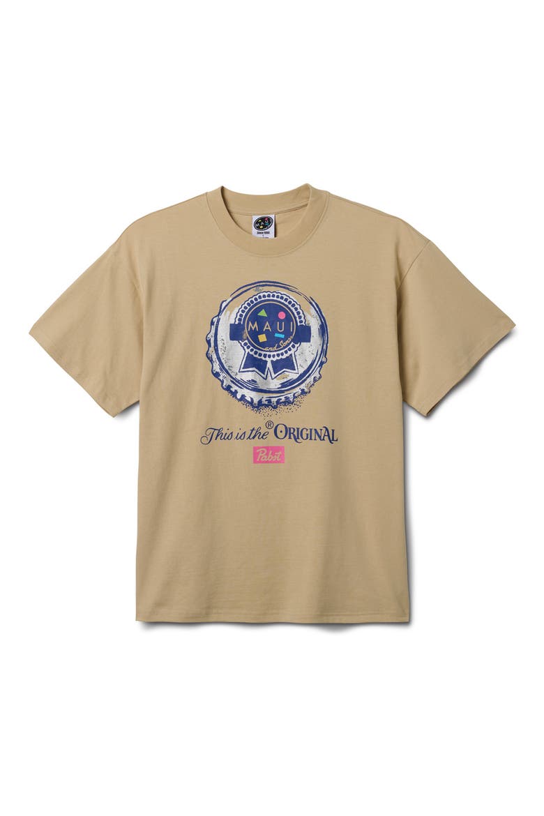 x Pabst Blue Ribbon Graphic T-Shirt, Alternate, color, TAN