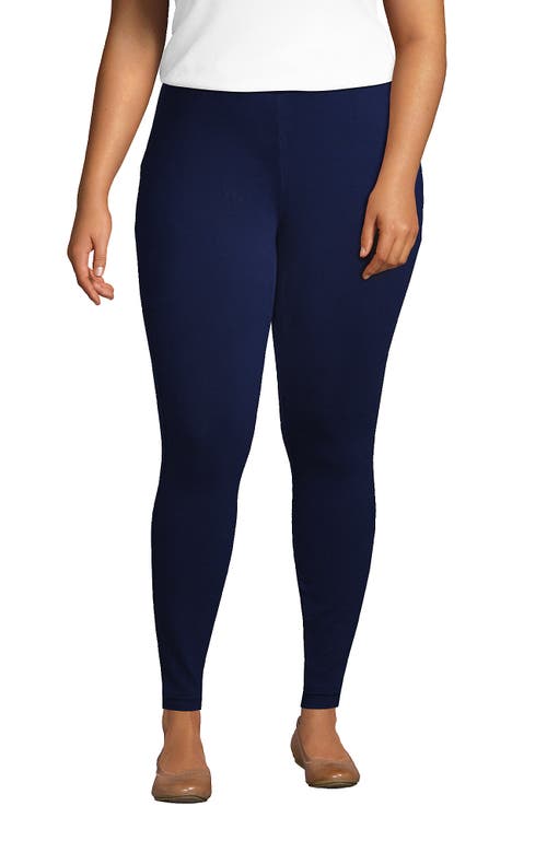 Lands' End High Rise Serious Sweats Fleece Lined Pocket Leggings In Blue