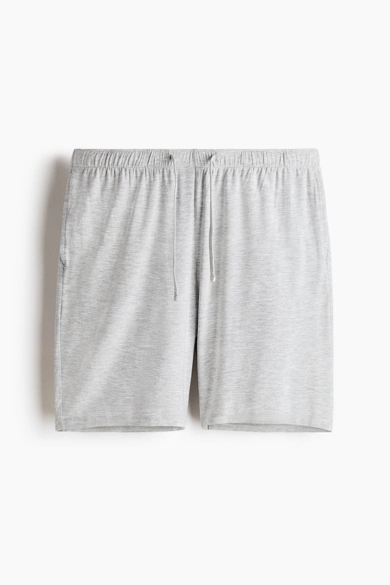 Jersey Pyjama T-shirt And Shorts, Alternate, color, Light gray melange