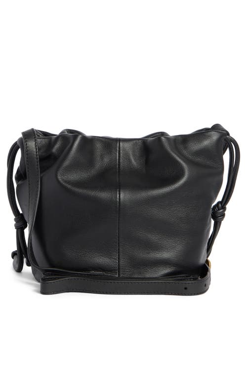 Lucky Brand Tess Drawstring Leather Bucket Bag In Black