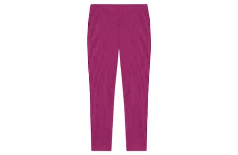 Leggings Magenta Ribbed Knit