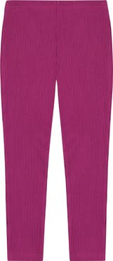 Busy Bees Leggings Magenta Ribbed Knit