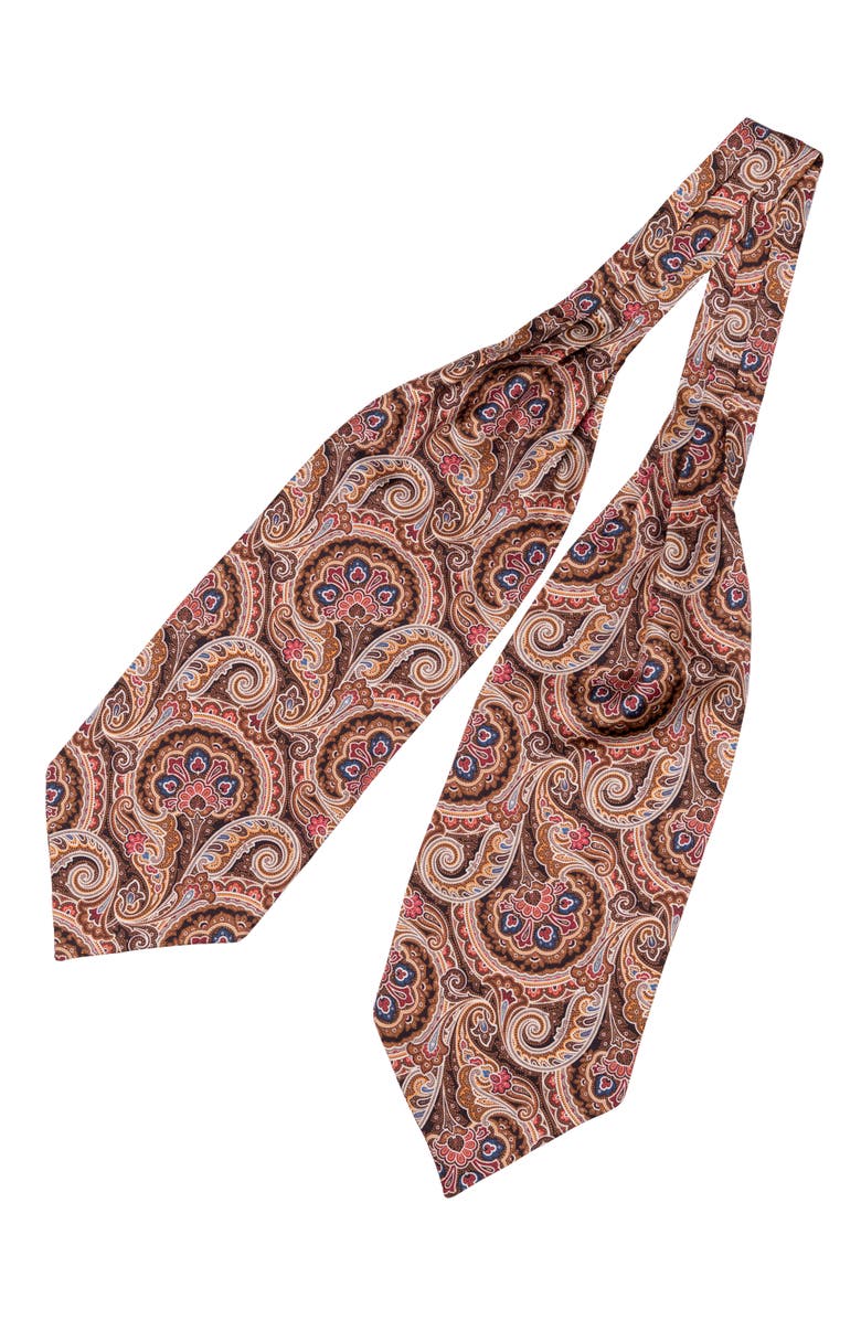 Elizabetta Bugatti - Silk Ascot Cravat Tie for Men, Alternate, color, Mahogany
