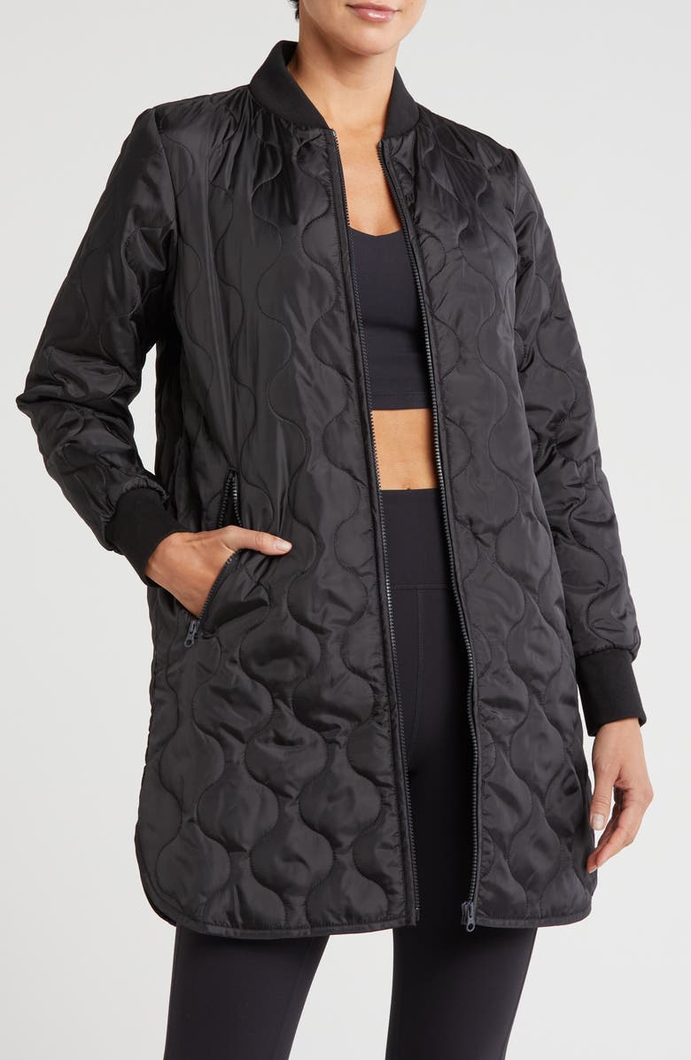 Zella Women's Tan Belted Quilted Longline Vest Size X-Small