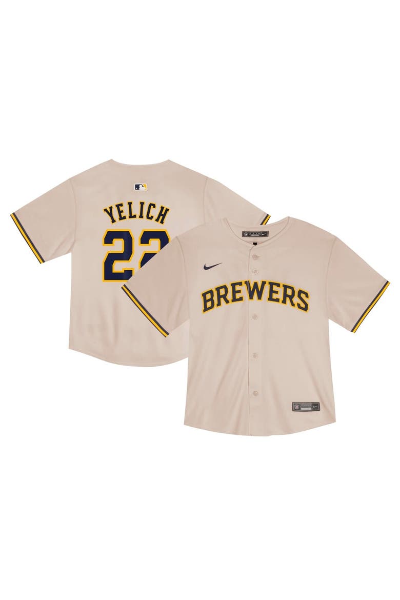 Toddler Nike Christian Yelich Cream Milwaukee Brewers Home Game Jersey, Main, color, Cream