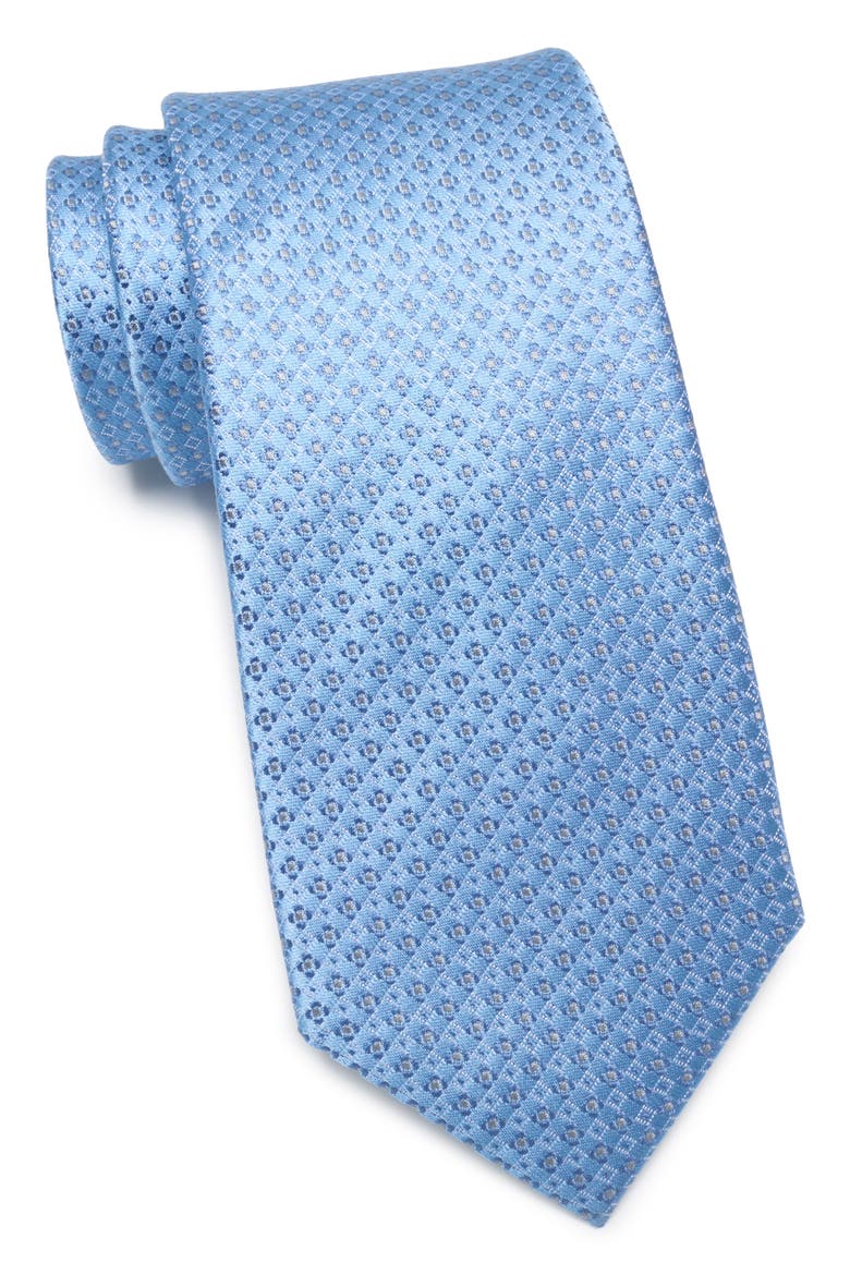 Floral Geometric Tie, Main, color, LIGHT BLUE