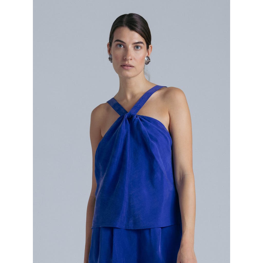 Alas Cupro Top In Blue