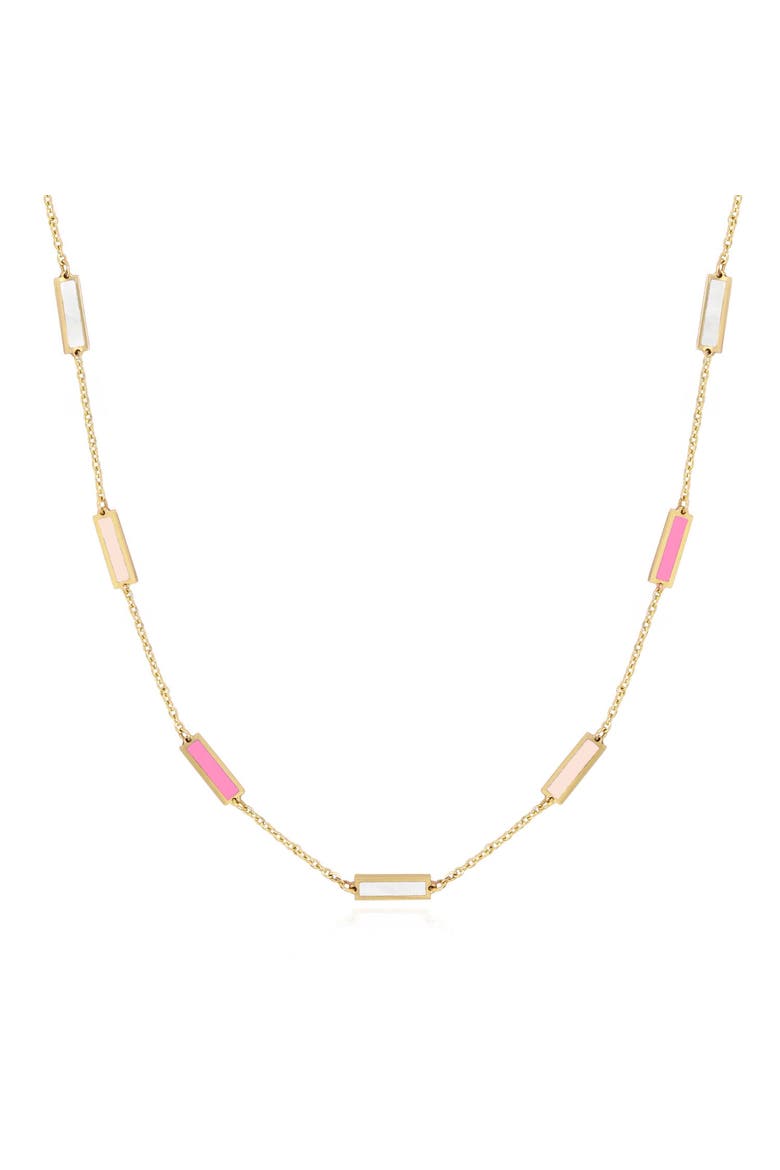 Pink Mixed Bar Chain Necklace, Main, color, Pink Mixed