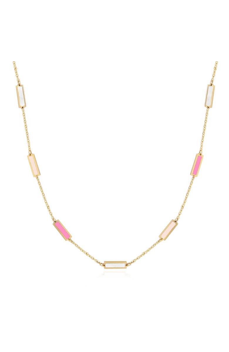 The Lovery Fine Jewelry Pink Mixed Bar Chain Necklace, Main, color, Pink Mixed