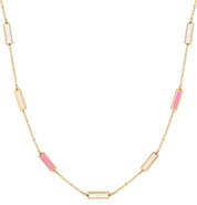 The Lovery Fine Jewelry Pink Mixed Bar Chain Necklace
