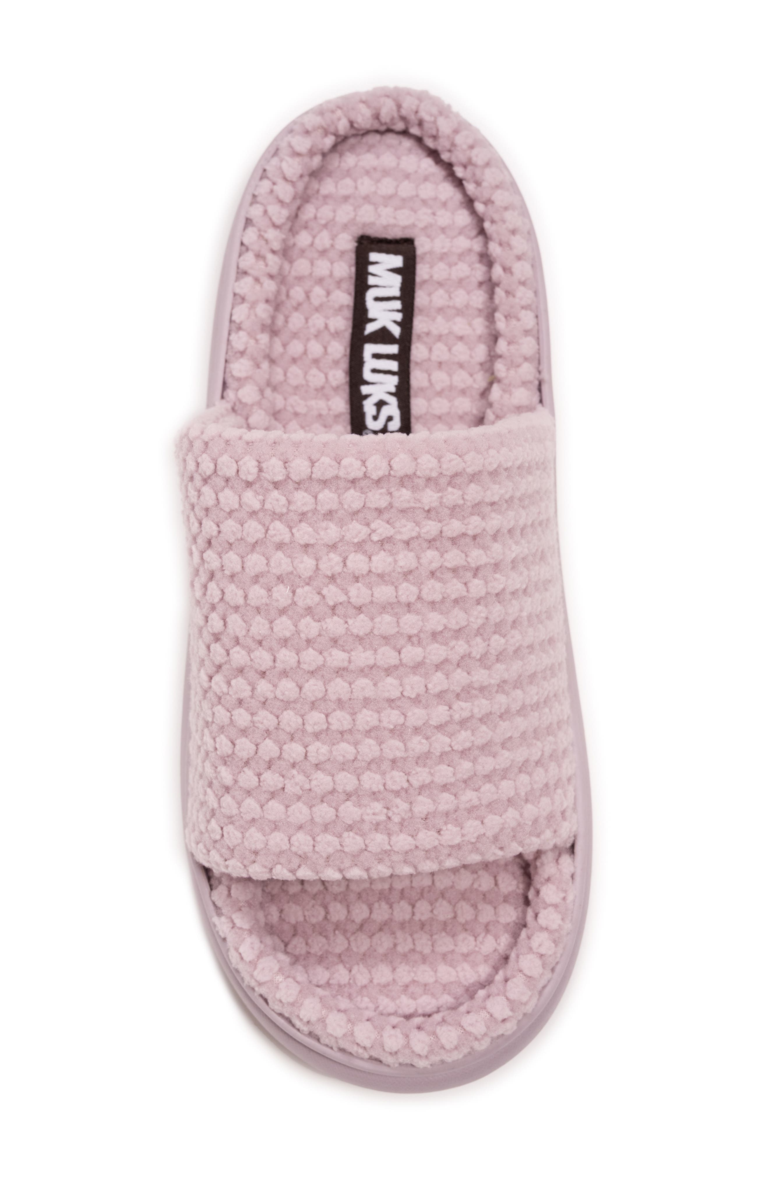 Marsai Faux Shearling Slipper, Alternate, color, DUSTED LAVENDER KNIT
