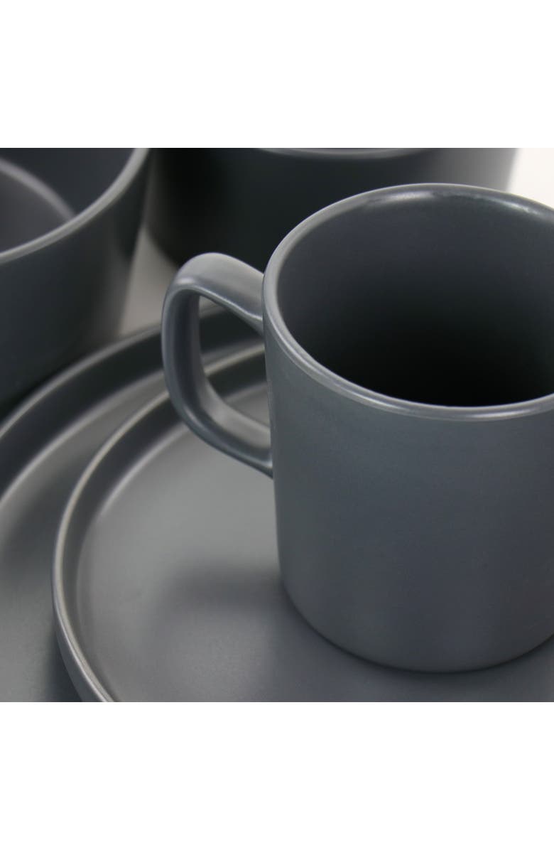 Elama Luxmatte Dark Grey 20 Piece Dinnerware Set, Alternate, color, Grey