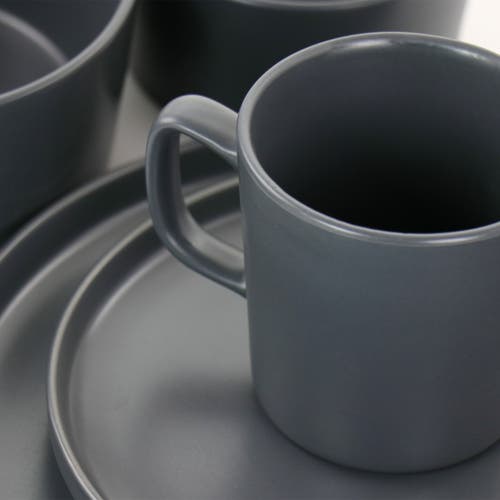 Elama Luxmatte Dark Grey 20 Piece Dinnerware Set In Gray