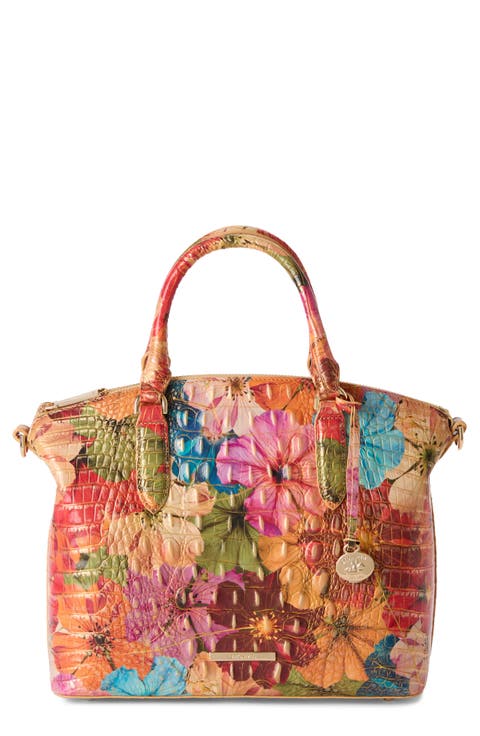 Duxbury Croc Embossed Leather Satchel