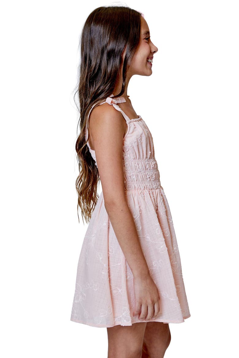 Kids' Tie Strap Dress, Alternate, color, PEACH