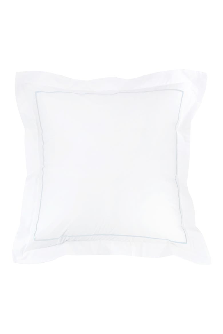 Set of 2 Single Embroidered Line 300 Thread Count 100% Cotton Euro Shams, Alternate, color, WHITE