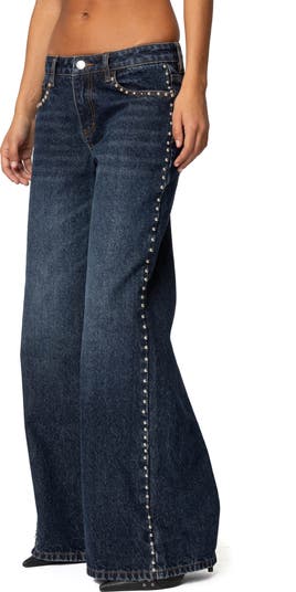 Stassie Studded Low Rise Baggy Jeans