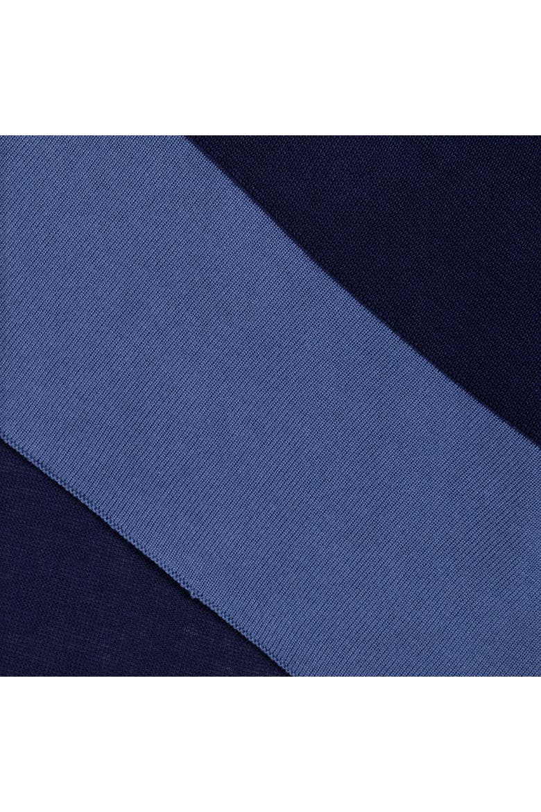 Tissue Weight Ruana With Border, Alternate, color, Refined Navy