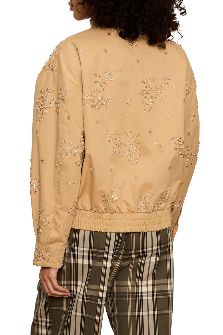 Limelight Bead Detail Cotton Surplus Jacket, Alternate, color, SPARKLE MOTION BEIGE