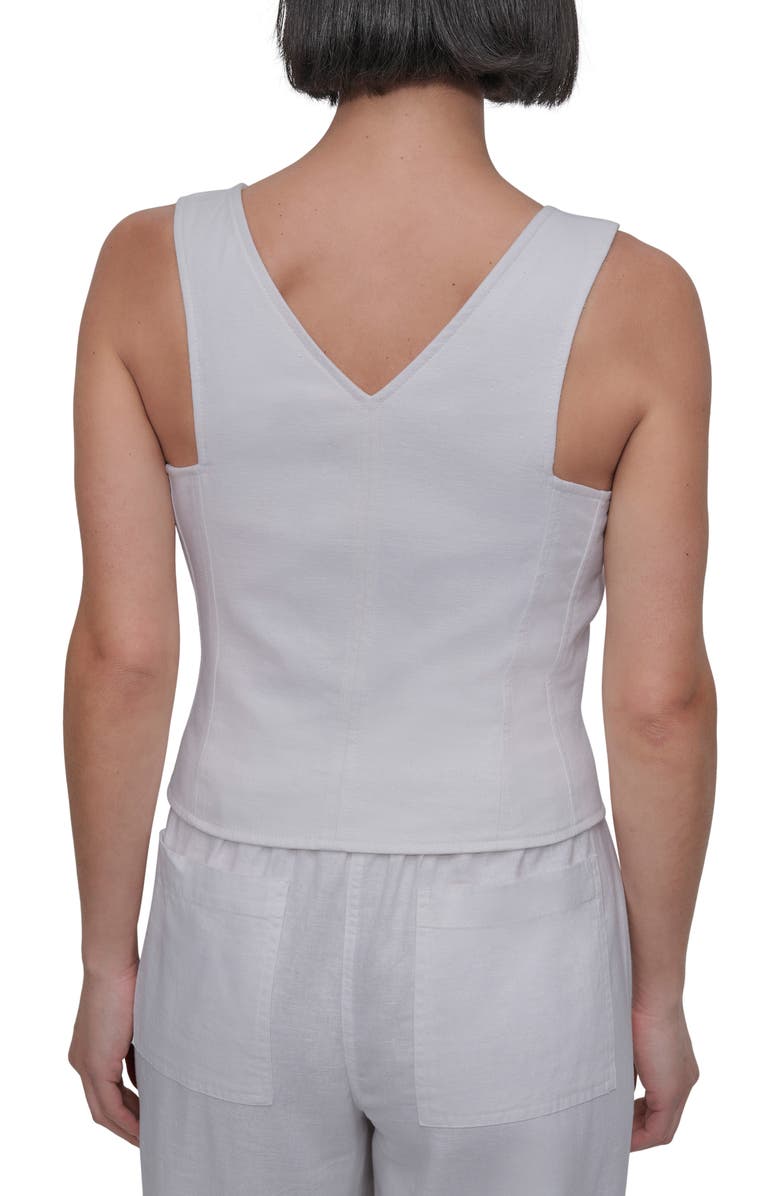 DKNY Linen Blend Vest, Alternate, color, White