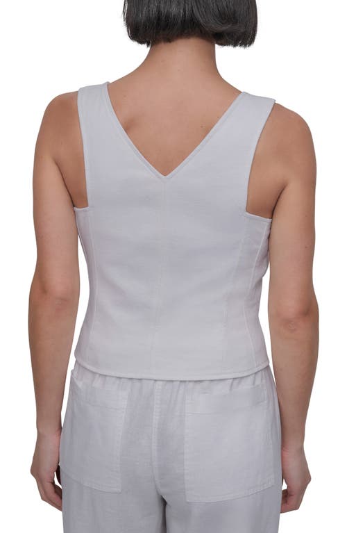 Dkny Linen Blend Vest In White