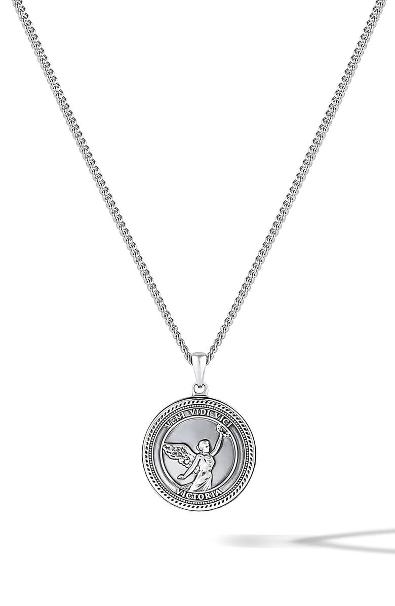 Vincero Veni Vidi Vici Pendant Necklace, Main, color, Silver
