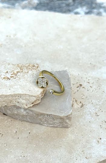 14K Gold Plated Cubic Zirconia Open Band Ring
