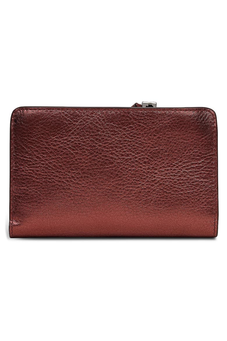 Medium Carlton Close Metallic Clutch, Alternate, color, BRONZE