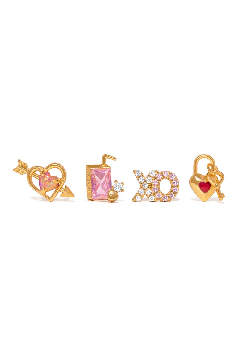 Tokens of Love Set of 4 Stud Earrings, Main, color, GOLD