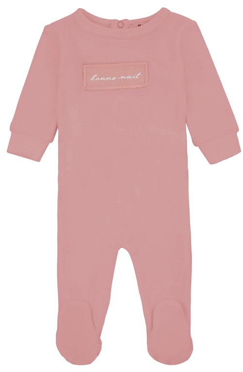 Noggiwear Babies' Velour Patch Footie In Pink