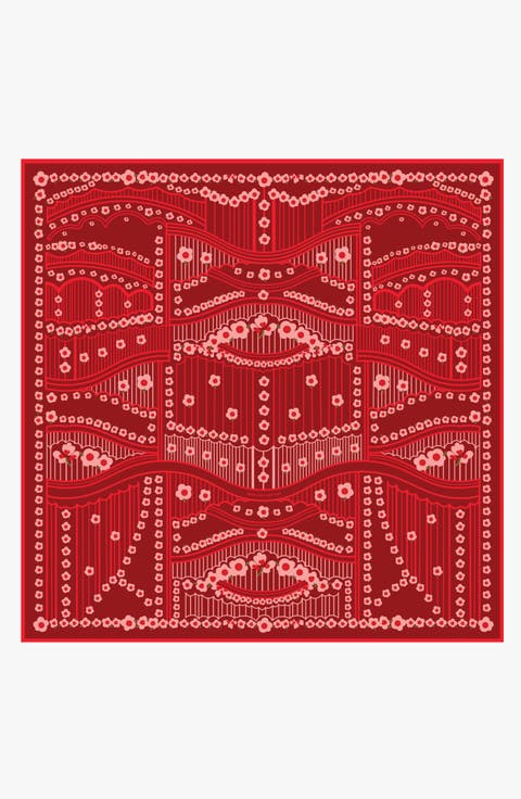 Scarlet Rhythm Double Sided Silk Scarf