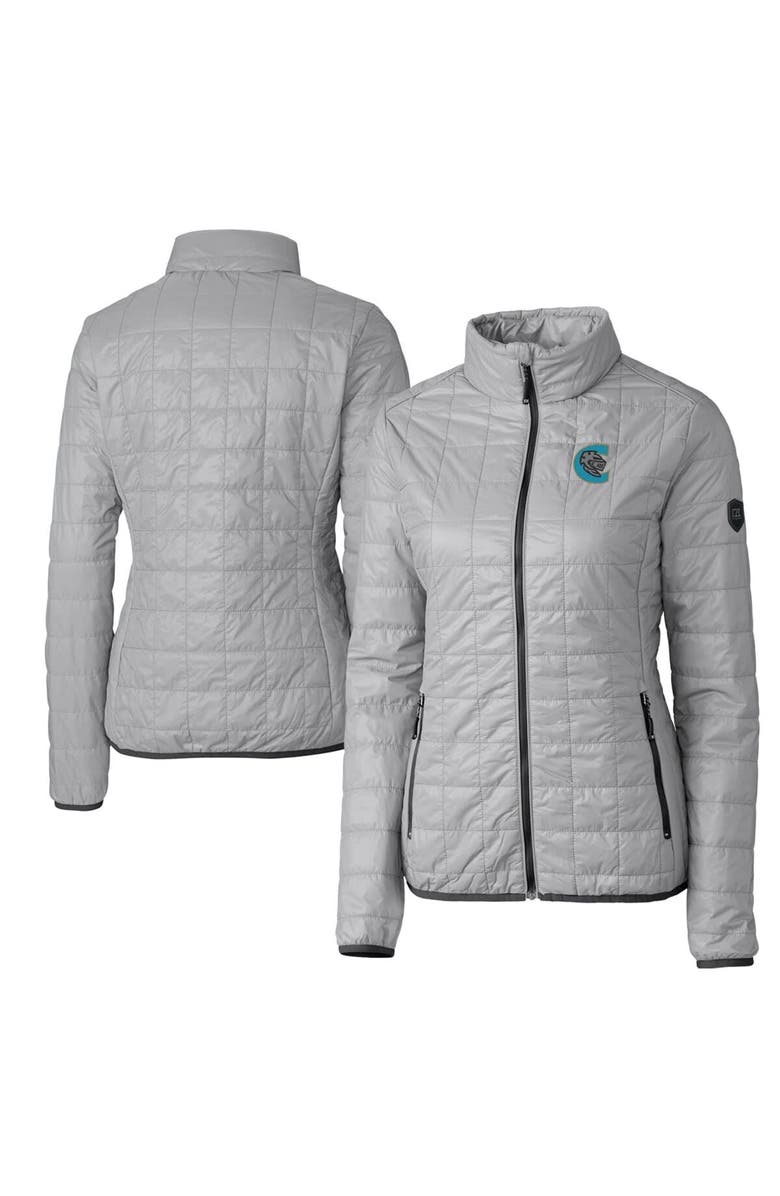 Cutter & Buck Women's Cutter & Buck Gray Charlotte Knights Rainier Primaloft Eco Full-Zip Jacket, Alternate, color,