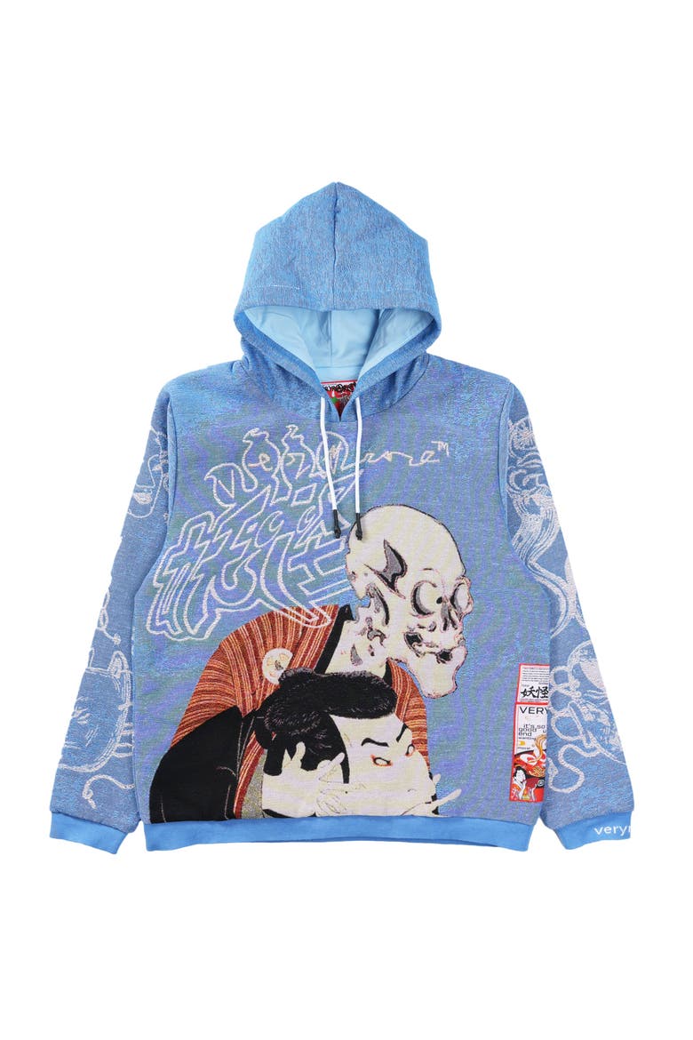 Yokai/Kabuki Hoodie, Main, color, BLUE
