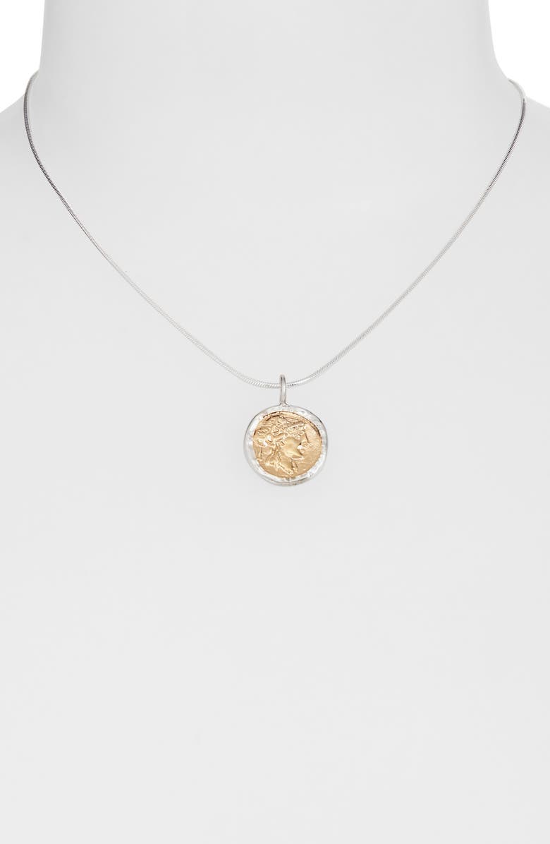 Child of Wild Circe Coin Pendant Necklace, Alternate, color, Silver
