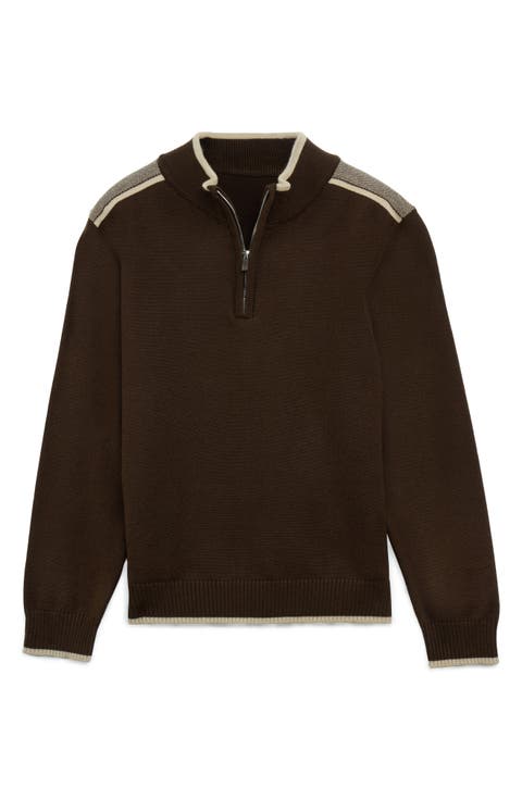 Kids' RAW X Shoulder Detail Quarter Zip Sweater (Big Kid)