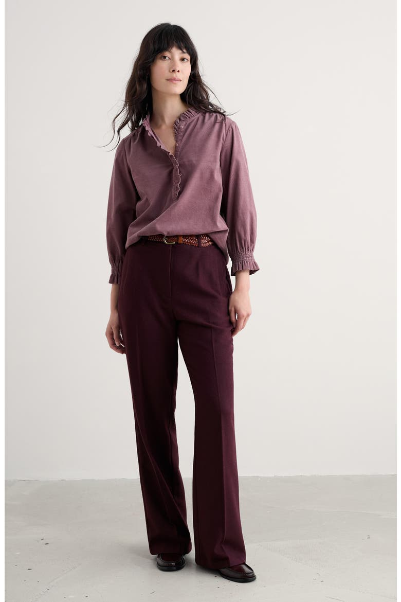 Lowena Straight Leg Recycled Wool Blend Pants, Alternate, color, DARK HELLEBORE
