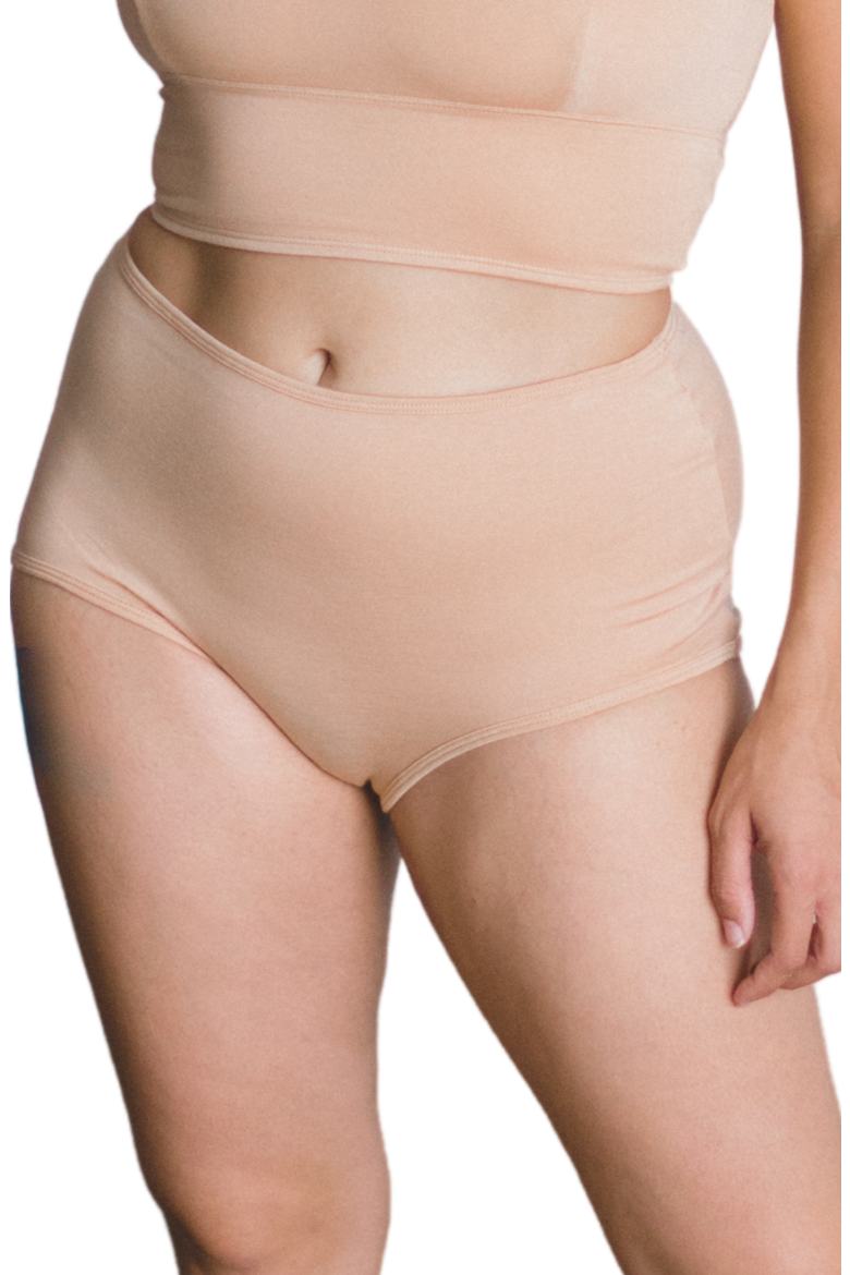 Organic Cotton High Rise Brief, Alternate, color, Light Nude